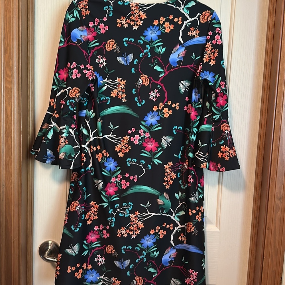 Jude Connally BlackDress with Colorful Floral Design, size medium - Picture 10 of 16